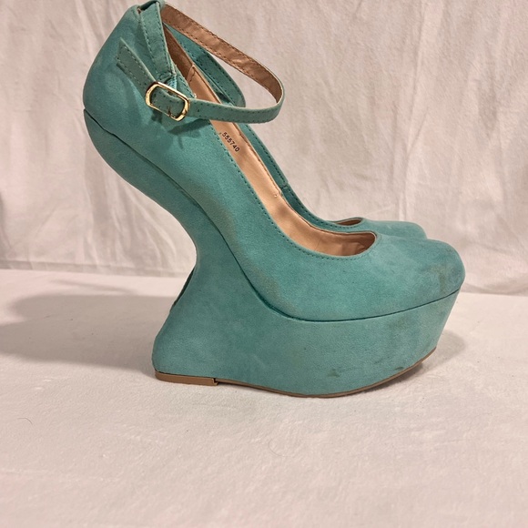 Charlotte Russe Turquoise Platform Heels Women’s size‎ 7 - Picture 2 of 5
